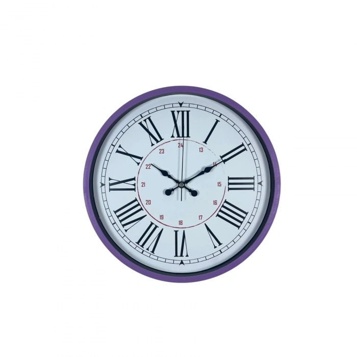 Mey İthalat® Mor Roma Rakamlı 36 Cm Duvar Saati