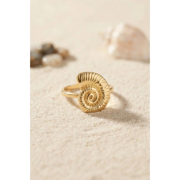 Mey İthalat® Nautilus Tasarım Gold Renk Kadın Yüzük