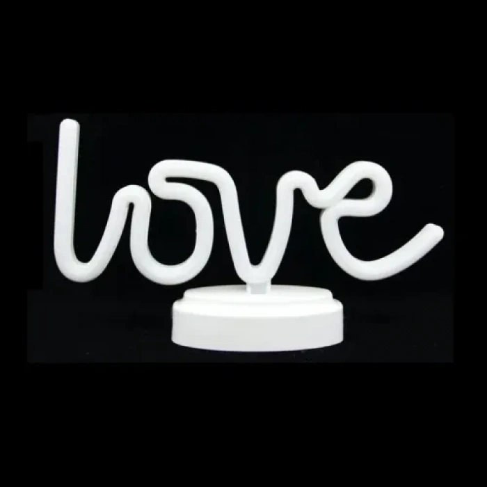 Mey İthalat® Neon Işıklı Love Yazılı Masa Gece Lambası