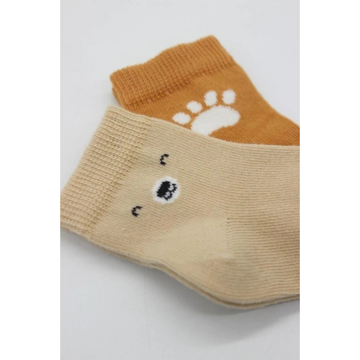 Mey İthalat®  Bear Penye Soket Çorap 2Li BS10116 Bej
