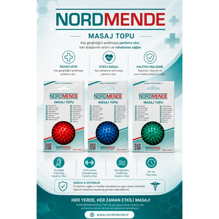Mey İthalat® Nordmende Masaj Topu Orta Boy 7,5 CM