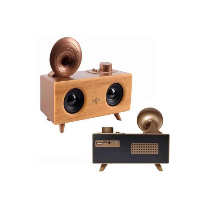 Mey İthalat® Nostaljik Radyo Bluetooth Bağlantılı Şarjlı Yüksek Ses Kaliteli