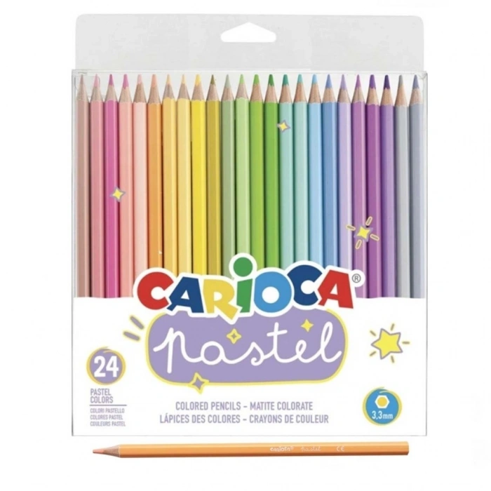 Mey İthalat®  Pastel Renkli Kuru Boya Kalemi 24lü