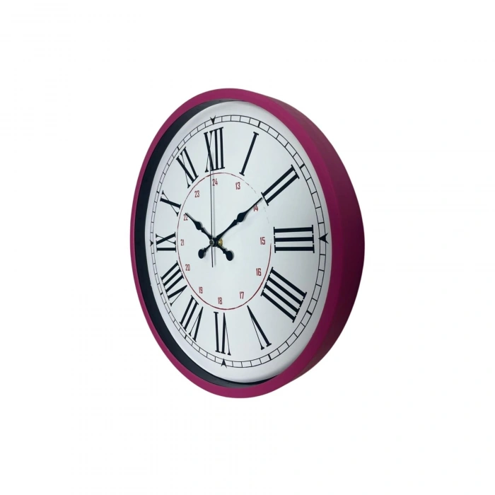 Mey İthalat® Pembe 36 Cm Dekoratif Duvar Saati