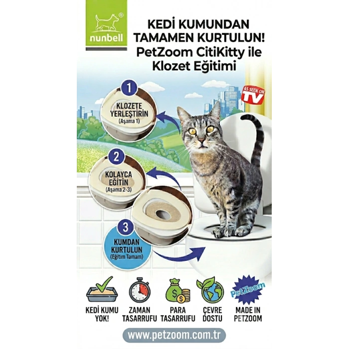 Mey İthalat® Petzoom Klozet Kedi Tuvaleti ***