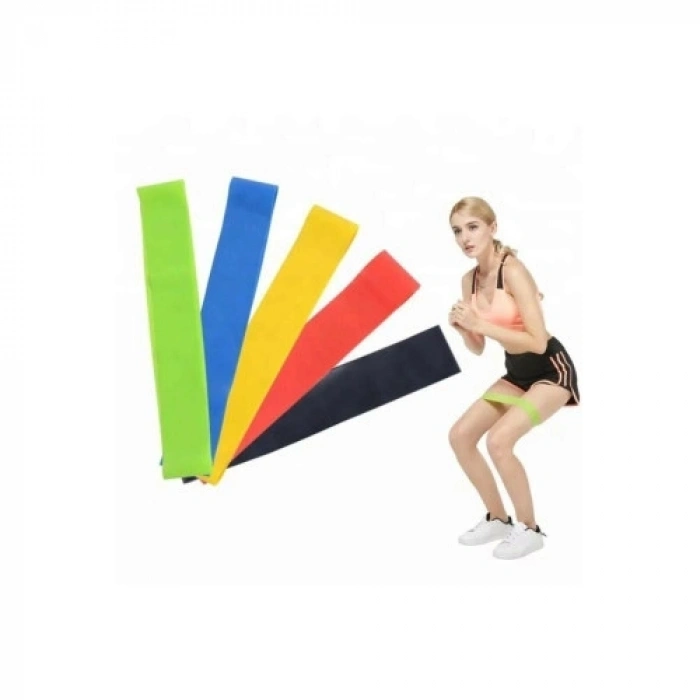 Mey İthalat® Pilates Squat Aerobik Direnç Lastiği 5 Li Paket