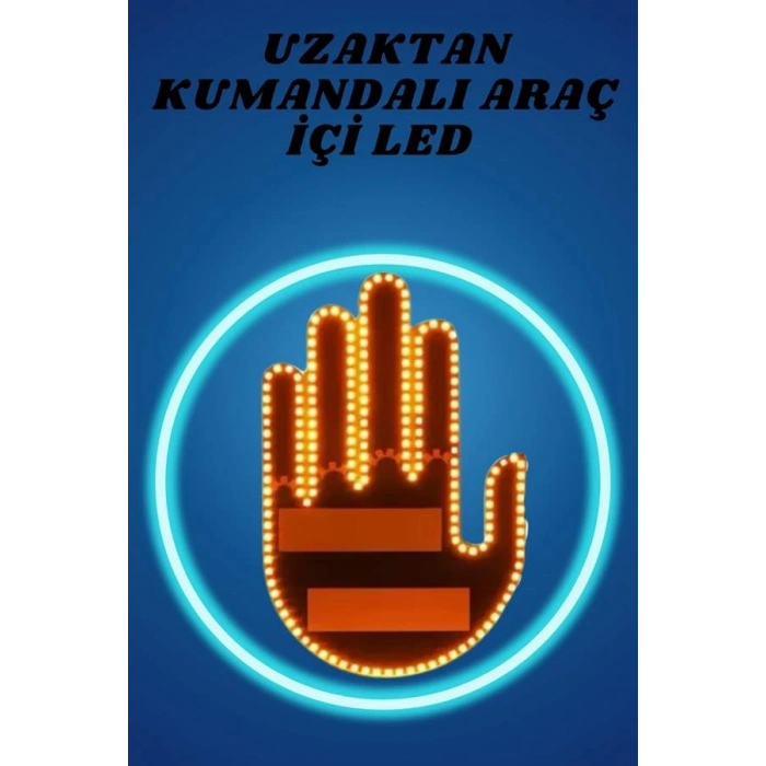 Mey İthalat® Pilli Led Işık Araç Camı İçin Uzaktan Kumandalı El Simgesi