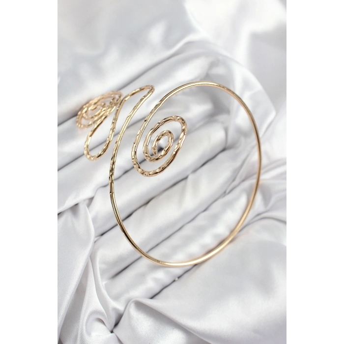 Mey İthalat® Pirinç Etnik Model Gold Renk Pazu Bileklik