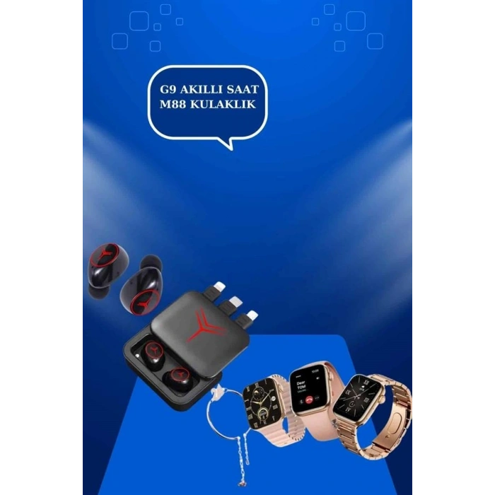 Mey İthalat® Powerbank Özellikli Bluetooth Kulaklık ve Nabız Ölçer Akıllı Saat Bileklik Hediyeli