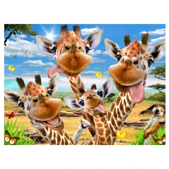 Mey İthalat®  Prime 3D - Zürafa Pelüş ve Selfie 48 Parça Puzzle 15802