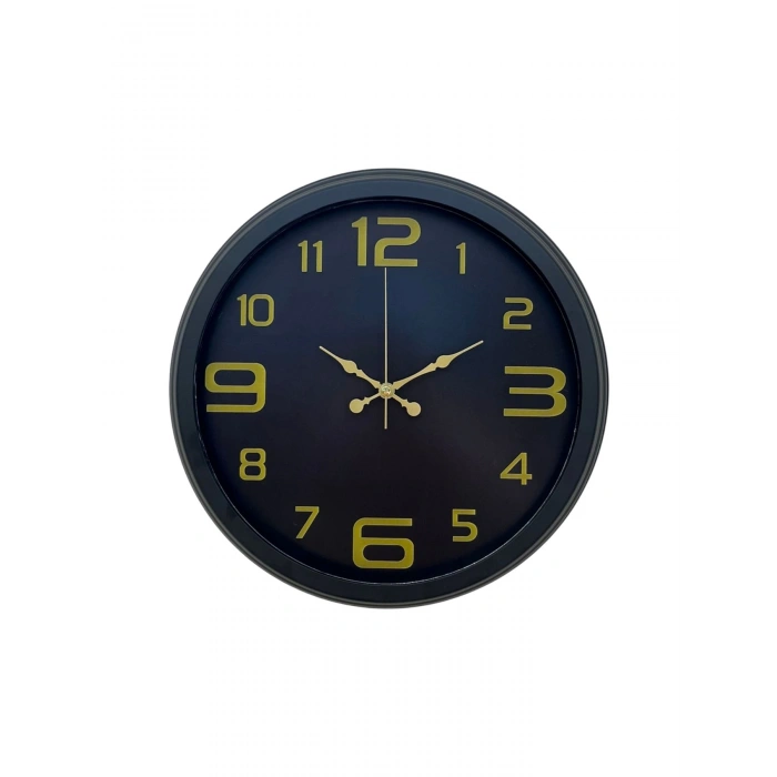 Mey İthalat® Prime Black 40 cm Metal Modern Tasarım Duvar Saati