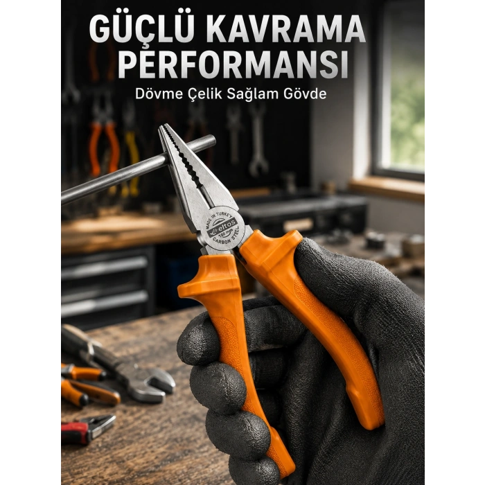 Mey İthalat® Profesyonel Dövme Çelik Pense Güçlü Kavrama El Takımı