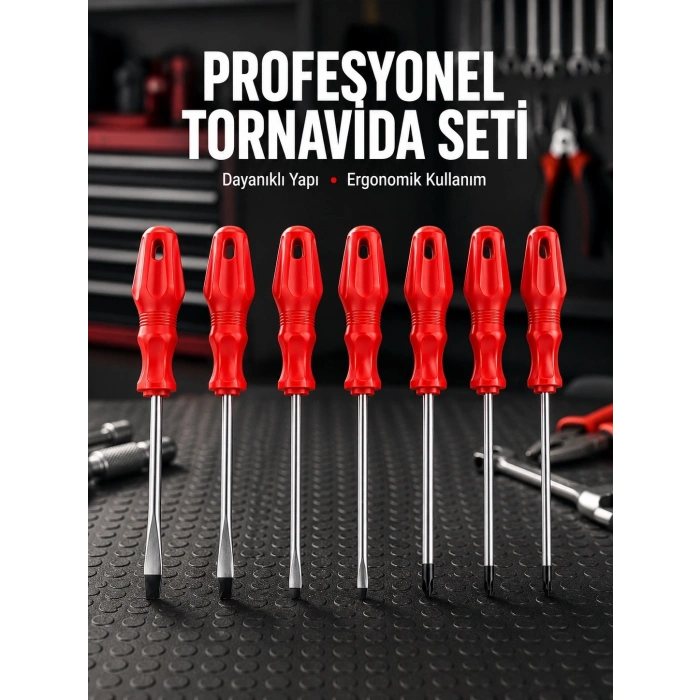 Mey İthalat® Profesyonel ve Günlük Kullanıma Uygun 7li Tornavida Seti