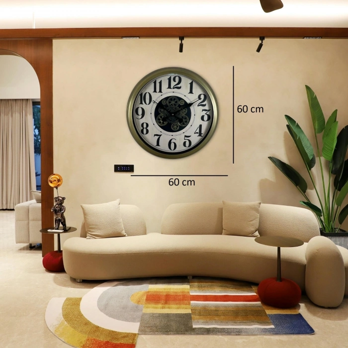 Mey İthalat® Retro Prime Classic 60 Cm Çarklı Duvar Saati