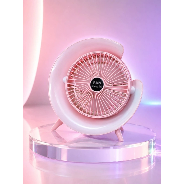 Mey İthalat® RGB Işıklı 3 Kademeli USB Şarjlı Masaüstü Vantilatör