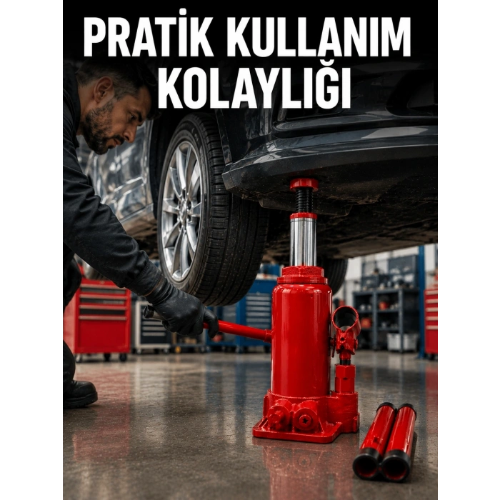 Mey İthalat® Sağlam Taban Yapılı Güvenilir Hidrolik Şişe Kriko
