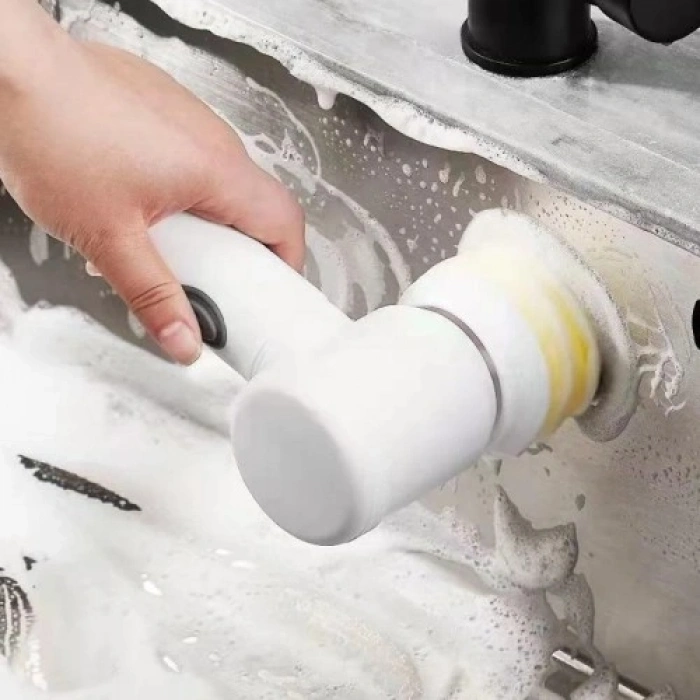 Mey İthalat® Şarjlı 5 Başlıklı Otomatik Temizleme Fırçası
