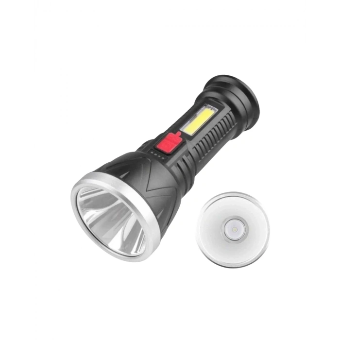 Mey İthalat® Şarjlı LED El Feneri 9 LED Güçlü Işık ve 4 Modlu Kullanım