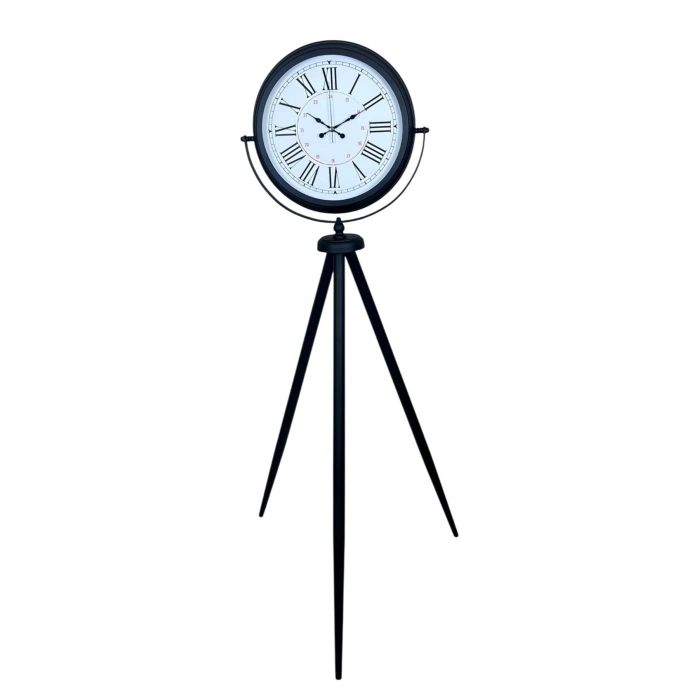 Mey İthalat® Siyah Roma Rakamlı Lüks Tasarım Tripod Ayaklı Saat