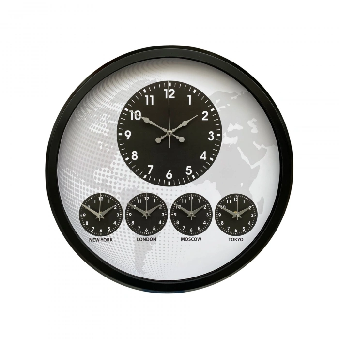 Mey İthalat® Siyah Sade ve Şık 52 Cm Dünya Saati