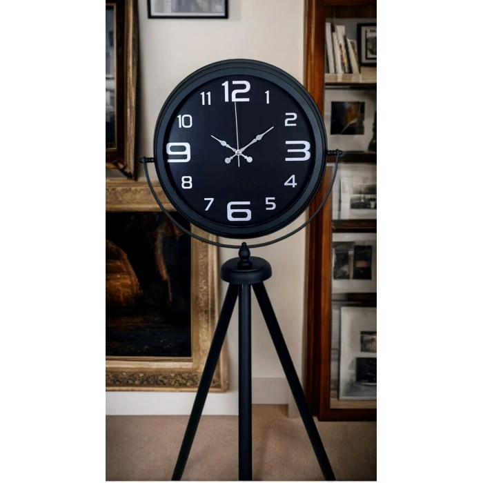 Mey İthalat® Siyah Zarafet Tripod Ayaklı Saat