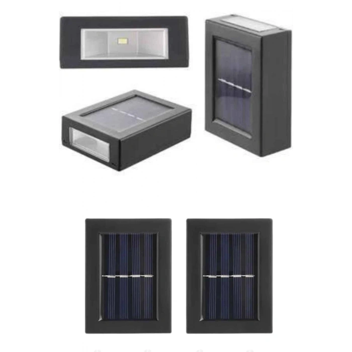 Mey İthalat® Solar Güneş Enerjili Çift Taraflı Duvar Lambası Çift Taraflı Duvar Lamba Güneş Enerjili Yeni Nesil