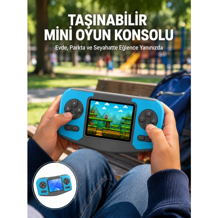 Mey İthalat® Taşınabilir Mini Video Oyun Konsolu Ergonomik Tasarım