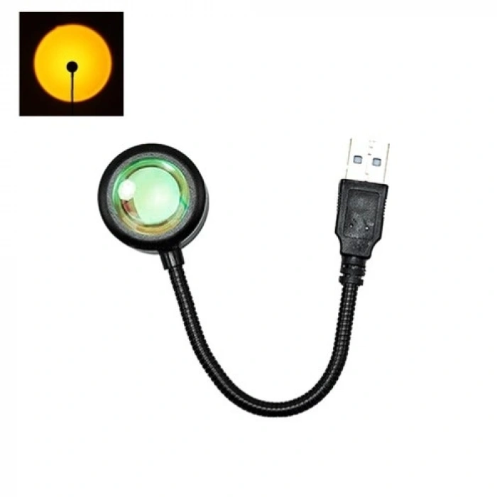 Mey İthalat® Taşınabilir USB Sunset Lamba: Ev ve Araba İçin Ambiyans Işığı