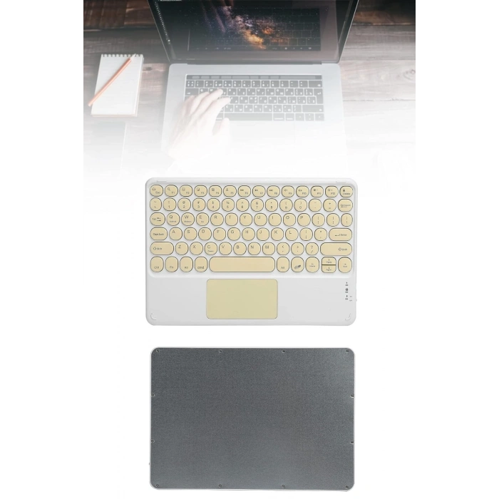Mey İthalat® Touchpad Tüm Cihazlara Uyumlu Bluetooth Klavye Touchpad Slim Kablosuz Wifi Q Klavye