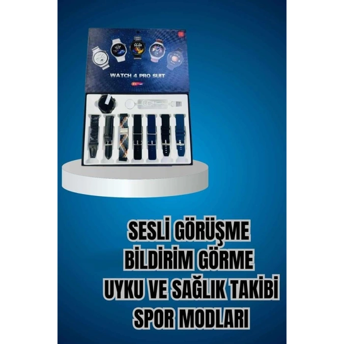 Mey İthalat® Ucuz Kaliteli Yeni Nesil 7 Kordonlu Akıllı Saat ve Kablosuz Bluetooth Kulaklık ANC Özelliği