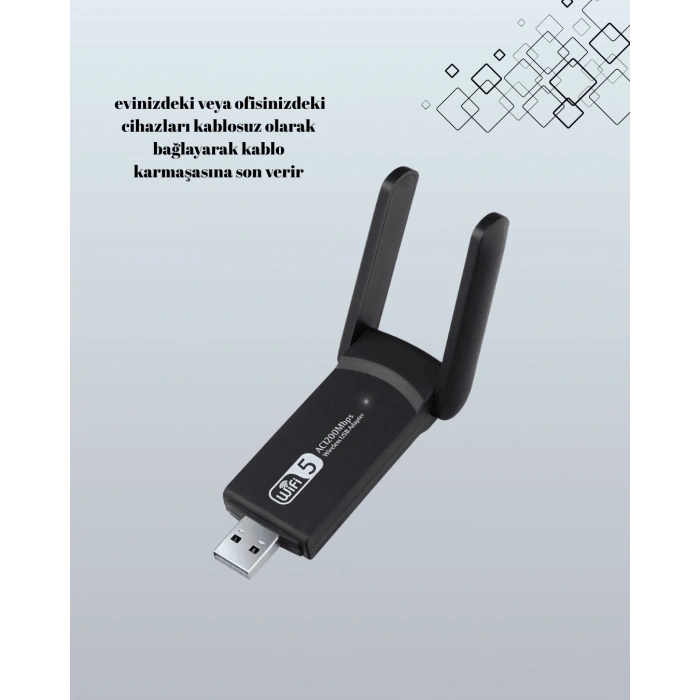 Mey İthalat® USB WiFi Adaptör – 1200 Mbps Hız