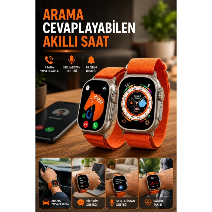 Mey İthalat® Uyku ve Nabız Takipli, Wireless Şarjlı Akıllı Saat Android ve iOS Uyumlu