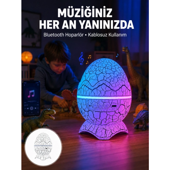 Mey İthalat® Uzaktan Kumandalı, USB Girişli, Döner Projektör Lamba Yeni Nesil