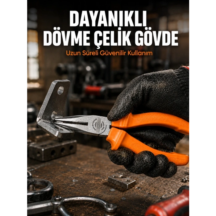 Mey İthalat® Uzun Çene Tasarımlı Dövme Çelik Kargaburun Hassas Kavrama Performansı