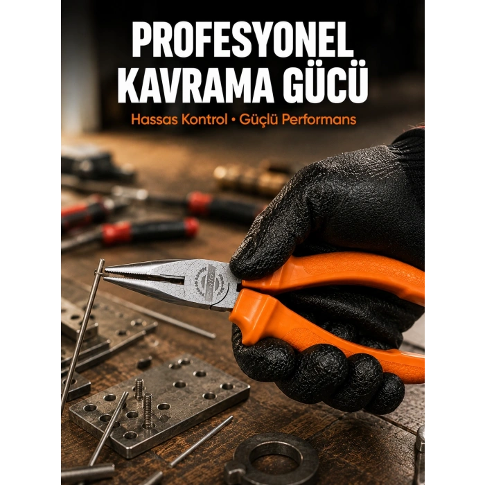 Mey İthalat® Uzun İnce Çeneli Profesyonel Kargaburun Dayanıklı Çelik El Aleti