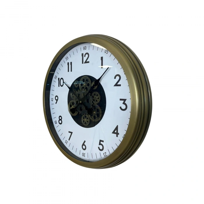 Mey İthalat® Vintage 60 Cm Çarklı Modern Duvar Saati