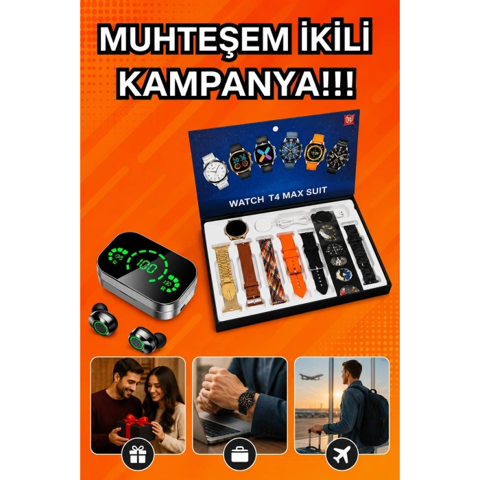 Mey İthalat® Yeni Model Akıllı Saat ve Ucuz Kaliteli Bluetooth Kulaklık Amoled Ekran Aynalı