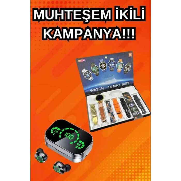 Mey İthalat® Yeni Model Akıllı Saat ve Ucuz Kaliteli Bluetooth Kulaklık Amoled Ekran Aynalı