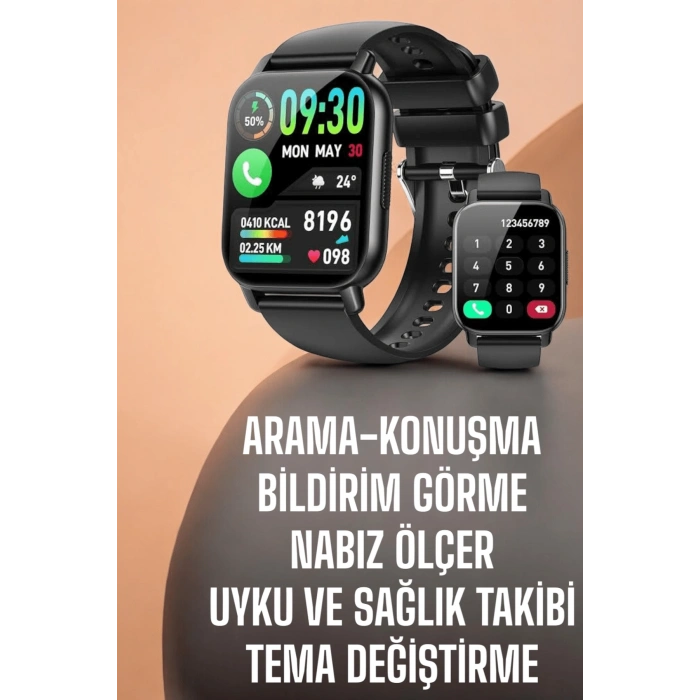 Mey İthalat® Yeni Nesil Akıllı Saat Arama Bildirimleri, Uyku & Kalp Atış Takibi