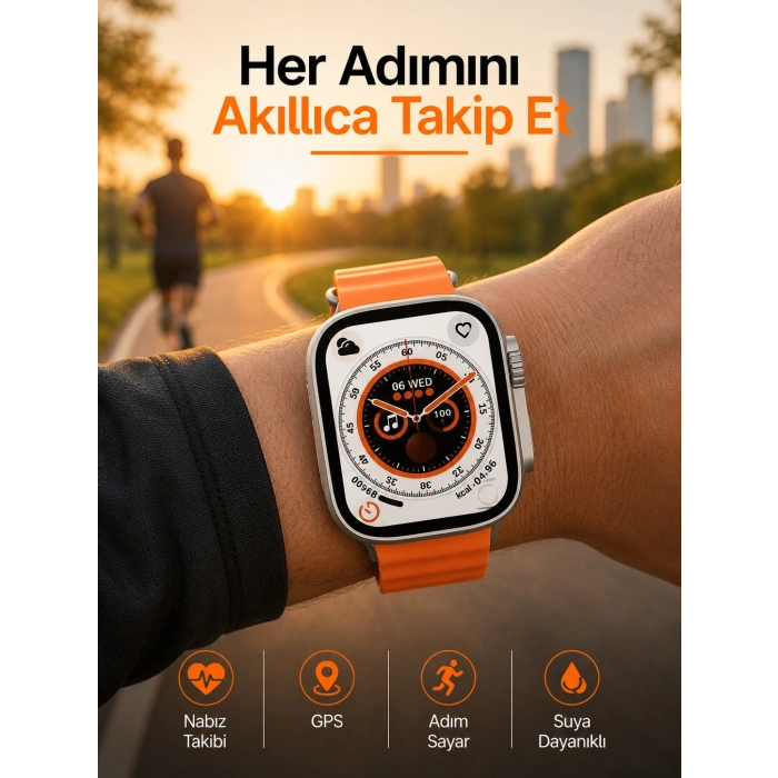 Mey İthalat® Yeni Nesil Ultra Akıllı Saat Adımsayar Uyku Takibi Nabız Sensörü Yeni Nesil