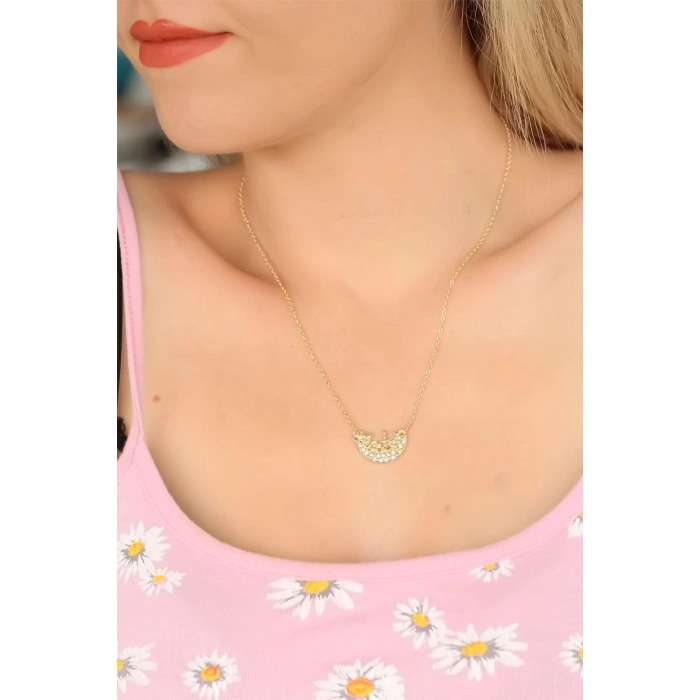 Mey İthalat® Zirkon Taşlı Bayan Kolye