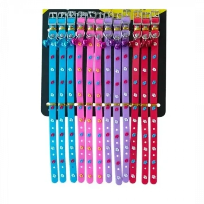 Pati Desenli Silikon Kedi Tasması