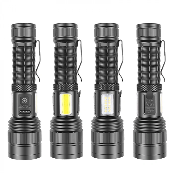 Ps-6153 10000 Lümen Zoomlu Mıknatıslı Tg Cob Led Powerbank Özellikli Profesyonel El Feneri