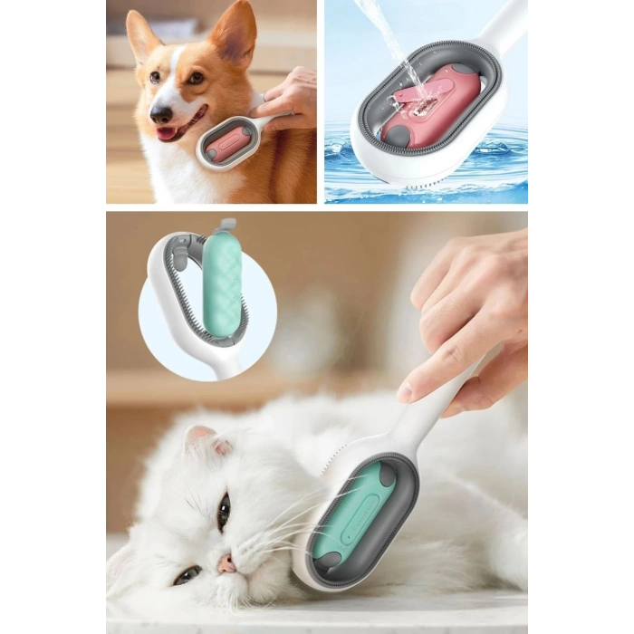 Su Hazneli Kedi ve Köpek Tüyü Toplamama Fırçası Su Hazneli Pet Tarağı