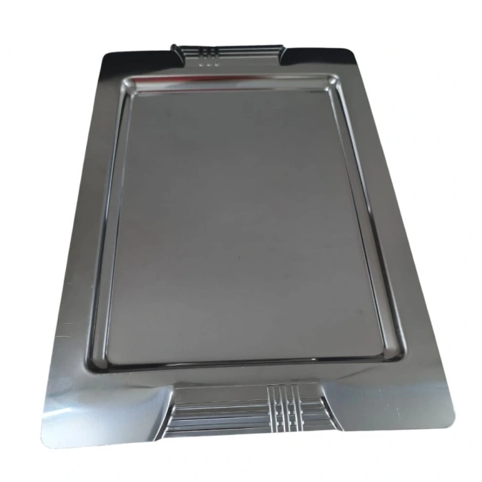 Tepsi - Çelik Kahve Sunum Tepsisi 46 X 30 Cm