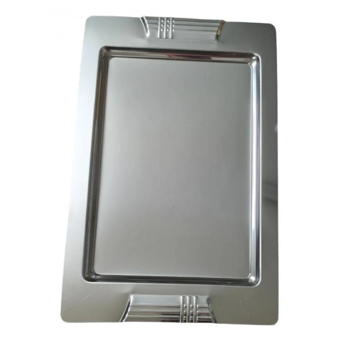 Tepsi - Çelik Kahve Sunum Tepsisi 46 X 30 Cm