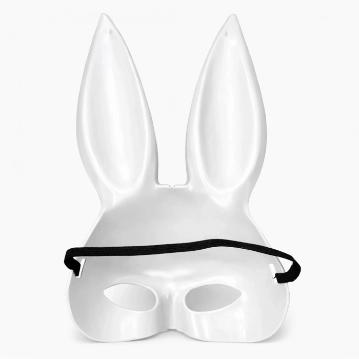 Uzun Kulaklı Beyaz Lüks Tavşan Maskesi