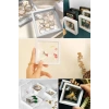 7x7 cm Standlı 3D Takı Ziynet Hatıra Koleksiyon Saklama Kutusu Şeffaf Film Çerçevesi