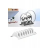 Beyaz - 8 Bölmeli Tencere Kapak Rafı - Simple Tabaklık - Kapak Organizeri