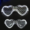 Beyaz Led Işıklı Kalp Gözlük – 3 Modlu Parti & Glow Gözlüğü